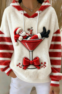 Casual Christmas Sports Hooded Flannel Hoodie