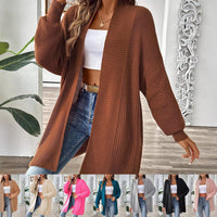 European And American Women's Clothing Simple Loose Sweater Cardigan Multicolor