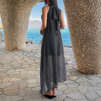 Women's Casual Holiday Polka-Dot Halter Dress
