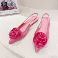 Floral Embellished Backless Flat Sandal Lady