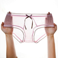 Full Transparent Panties Women's Mesh Lace Mid-waist Large Size