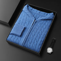 Men's Hooded Loose Long Sleeves Thick Twist Knitted Sweater