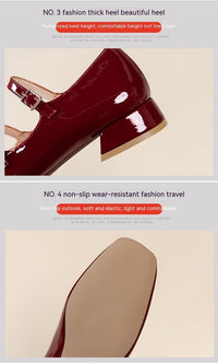 Real Soft Leather Rubber Women's Mary Jane Shoes
