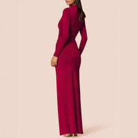 Women's Round-neck High-slit Sheath Dress