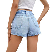 Versatile High-Waist Casual Cropped Denim Skort