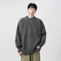 Laid-back Versatile Loose-fitting Knit Sweater For Teens And Young Adults