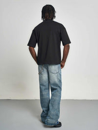 Gradient Washed Slimming And Wide Leg Bootcut Trousers Jeans