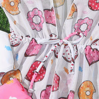 Girl's Swimsuit Donut Cute Split Three-piece Set