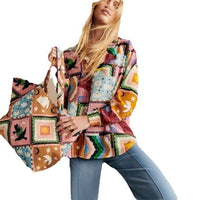 Fashionable All-match Printed Casual Cardigan Lapel Single Breasted Shirt