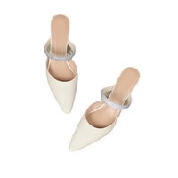 Stylish Stiletto Heels With Rhinestone Detailing And A Closed Toe