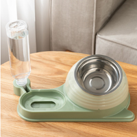 Water and food integrated pet bowl-yellow-1