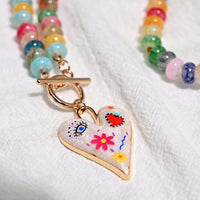 Charity-themed Pendant Fashion Vintage Beaded Necklace For Women