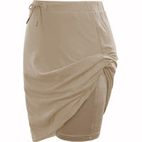 Lace-up Solid Skirt Two Layers