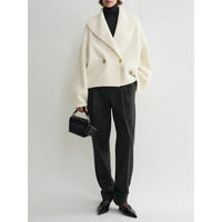 Women's Simple Loose Cardigan With Curved Collar