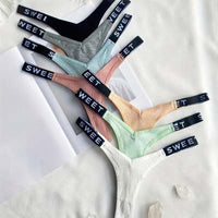 Thin-strapped Seamless Cotton Low-rise Thong