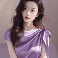 Light Luxury High-end Small Shirt With Tie Up Shirt Top