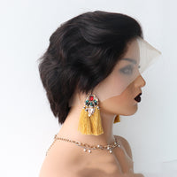 Short Curly Hair Front Lace Headgear Bob Wig Curly Hair