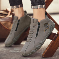 Plus-size Leather Waterproof Low-top And Mid-top Outdoor Sneakers