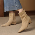 Womens Stylish Ankle Boots With Built-in Height Lift Side Zipper And Cozy Fleece Lining