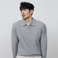 Solid Color Shirt Collar Men's Long Sleeve With Collar Outerwear Autumn Top Trendy Fake Two-piece