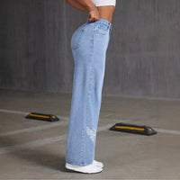 Womens Elegant Printed Straight-Fit Long Pants