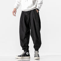 Male Plus Size Chubby Drawstring Leg Tied Lantern Pants