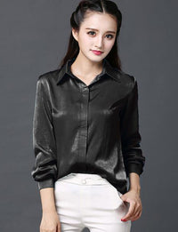 This Mulberry Silk Shirt Has A Slim And Form-fitting Texture Made Of Real Silk