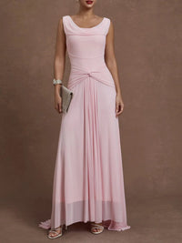 Stylish And Elegant Sleeveless Slim-fit Pink Dress