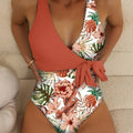European And American Tropical Plants Multicolor Printing Bikini One-piece