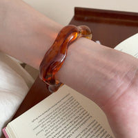 Acrylic Marbled Irregular Open Bracelet
