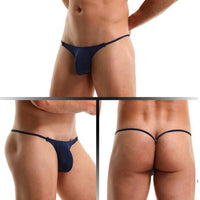 Low Waist Men's Underwear Ice Silk U Convex Multipurpose JJ Pull Ring Thong