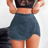 Slim-fit Denim Skirt Shorts For Women
