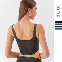 Denim Yoga Sports U-shaped Stretch Vest