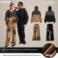 Hooded Suits Monkey Wash Washed And Worn Gradient Sweater Pants Men