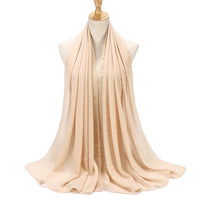 Natural Wrinkle Monochrome Chiffon Scarf Breathable Pleated Women's Toe Cap Scarf