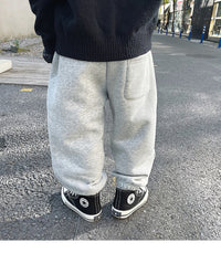 Boys Plus Velvet Pants Thick Casual One-piece Velvet Sweatpants