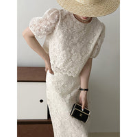 Fashionable Korean-style Top And Skirt Set For Women