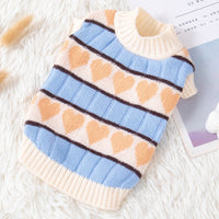 Peach Heart Velvet Pet Sweater Dog Teddy Yorkshire Cat Bichon