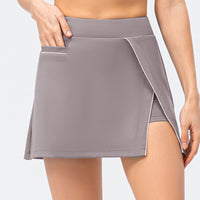 Spring And Summer Sports Short Skirt Fake Two Pieces Anti-emptied Pantskirt Loose Casual Yoga Running Skirt