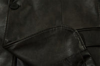 American Solid Color PU Leather Suit Jacket Men