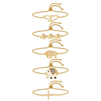 Copper Bangle With Inlays Colorful Resin-coated Zircons Exquisite Design Adjustable Size