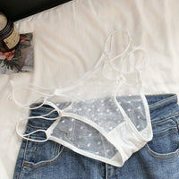Sexy Feeling Lace Breathable Hollow Bow Belt Underwear