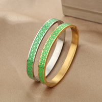 18K Vacuum-Plated Vintage Personalized Oil-Drip Titanium Steel Bracelet For Women