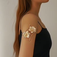 European And American Personalized Exaggerated Metal Flowers Openings Armband Bracelet