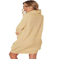 Lapel Loose Slimming And All-matching Pocket Mid-length Sweater