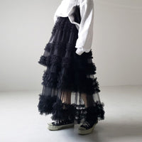 Three-layer Spliced Mesh Japanese-style Women's Skirt