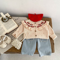 Children's Burrs Pocket Cotton Denim Cropped Pants