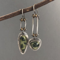 Geometric Triangle Enamel Asymmetric Earrings