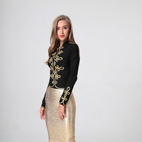 Women's Autumn Winter Coat Tassel Bead Weave Epaulet Jacket