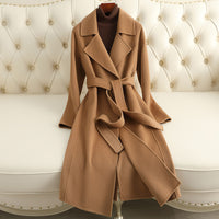 Cashmere Coat Slim Fit Thin Over The Knee Woolen Coat